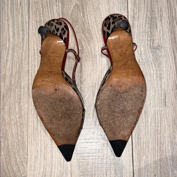 Luciano padovan red leopard print heels - Picture 2 of 11